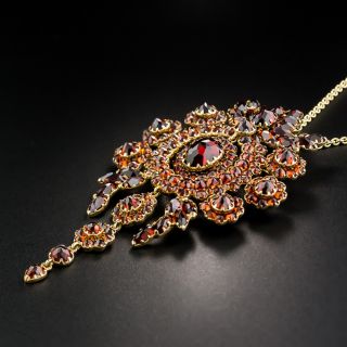 Mid-20th Century14K Garnet Cluster Pendant / Brooch