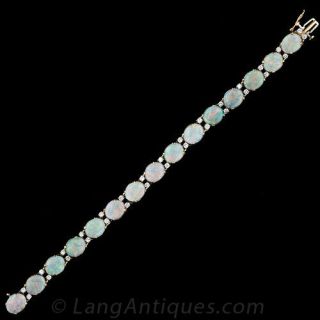 Mid- 20th Century Cartier Opal and Diamond Bracelet