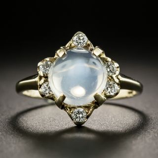 Mid-20th Century Moonstone and Diamond Ring - 2