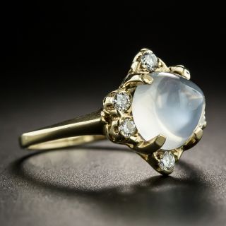 Mid-20th Century Moonstone and Diamond Ring