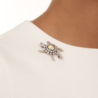 Mid-20th Century Opal and Diamond Turtle Brooch