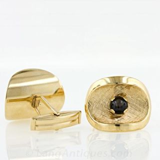 Mid-'50's Moderne Black Star Sapphire Cufflinks