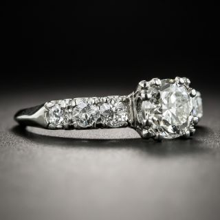 Mid-Century 1.01 Carat Platinum Diamond Engagement Ring - GIA K VS1