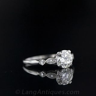 Mid-Century 1.03 Carat Diamond Engagement Ring