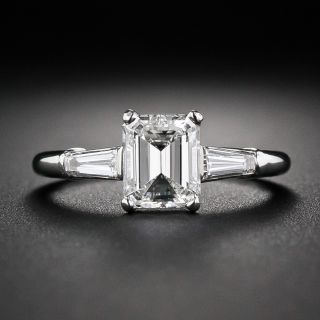 Mid-Century 1.04 Carat Emerald-Cut Diamond Engagement Ring - GIA I VS1 - 1
