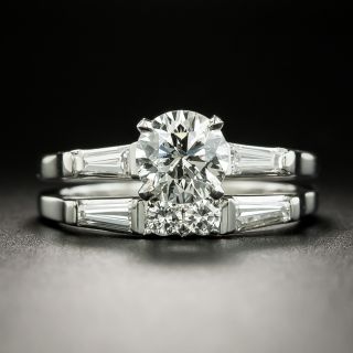 Mid-Century 1.05 Carat Diamond Wedding Set - GIA H VS1 - 2