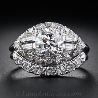 Mid-Century 1.05 Carat Diamond Wedding Set