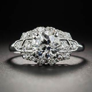 Mid-Century 1.10 Carat Diamond Platinum Engagement Ring