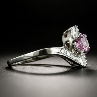 Mid-Century 1.15 Carat No-Heat Pink Sapphire and Diamond Ring