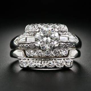 Mid-Century 1.20 Carat Diamond Wedding Set - GIA G VS1 - 8