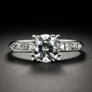 Mid-Century 1.56 Carat European-Cut Diamond Engagement Ring - GIA - 1