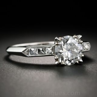 Mid-Century 1.56 Carat European-Cut Diamond Engagement Ring - GIA
