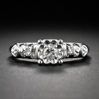 Mid-Century .12 Carat Diamond Engagement Ring