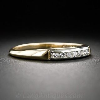 Mid-Century 14k Two-Tone Gold and Diamond Wedding Band