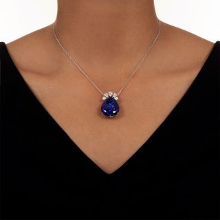 Mid-Century 15.00 Carat Black Opal and Diamond Pendant by Ruser