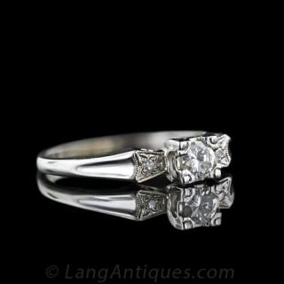 Mid Century .15 Carat Diamond Engagement Ring