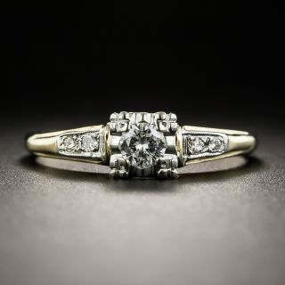 Mid-Century .17 Carat Diamond Two-Tone Engagement Ring - 2