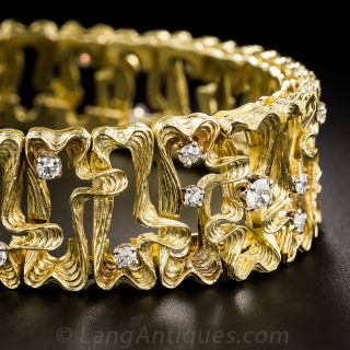 Mid-Century 18K and Diamond Bracelet