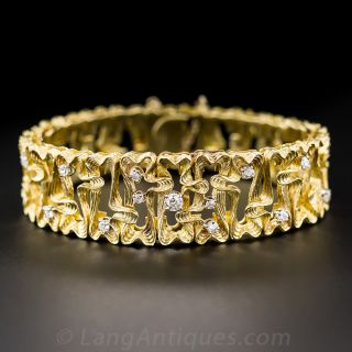 Mid-Century 18K and Diamond Bracelet
