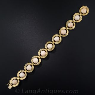 Mid-Century 18k Angel Skin Coral Bracelet