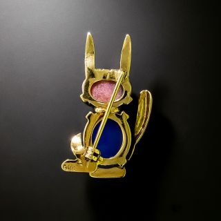 Mid-Century 18K Cat Brooch