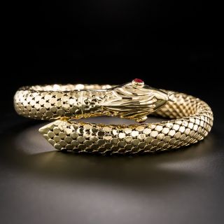 Mid-Century 18K Gold Flexible Snake Bracelet, Italy - 3