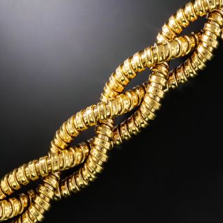 Mid-Century 18K Rosy-Yellow Gold Braid Bracelet - 8 1/4 Inches - 3