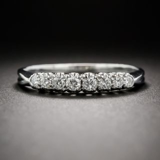 Mid-Century 18k White Gold and Diamond Wedding Band - size 9 1/2 - 2
