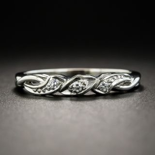 Mid-Century 18K White Gold Diamond Band - 1