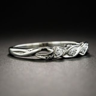 Mid-Century 18K White Gold Diamond Band