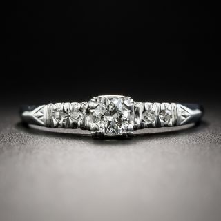 Mid-Century .22 Carat Diamond 14K White Gold Engagement Ring