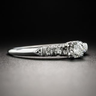 Mid-Century .22 Carat Diamond 14K White Gold Engagement Ring
