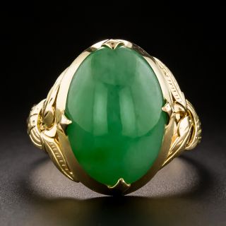 Mid-Century 22K Natural Jade Ring - 3