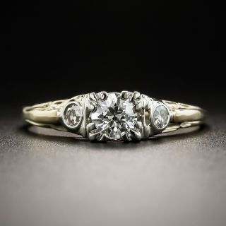 Mid Century .30 Carat Diamond Engagement Ring - 1