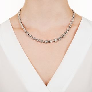 Mid-Century 33 Carat Emerald-Cut Diamond Necklace - GIA