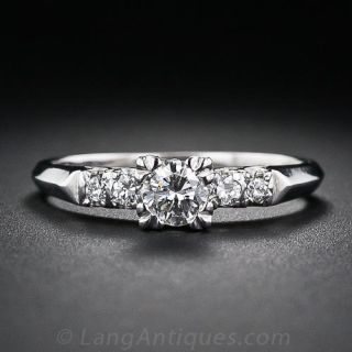 Mid Century .35 Carat Diamond Engagement Ring