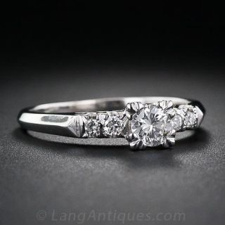 Mid Century .35 Carat Diamond Engagement Ring