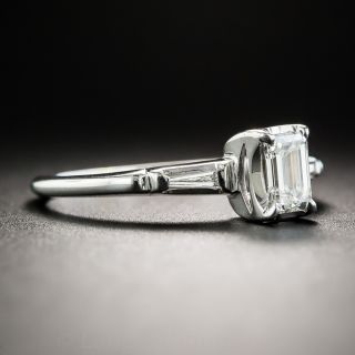 Mid-Century .35 Carat Emerald-Cut Diamond Solitaire Engagement Ring