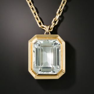 Mid-Century 39 Carat Pale Blue Topaz  Pendant - 1