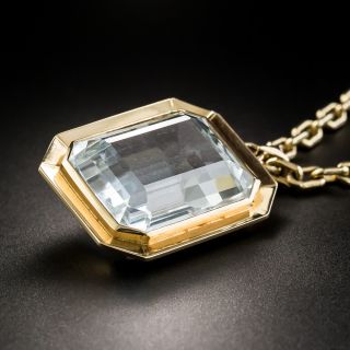 Mid-Century 39 Carat Pale Blue Topaz  Pendant