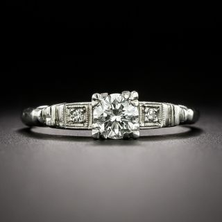 Mid-Century .40 Carat Diamond Engagement Ring - GIA F VS2  - 1