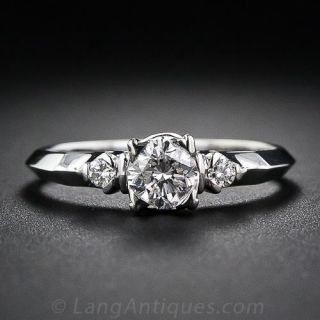 Mid-Century .42 Carat Granat Brothers Diamond Engagement Ring