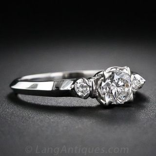 Mid-Century .42 Carat Granat Brothers Diamond Engagement Ring