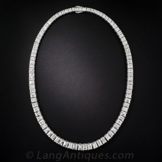 Mid-Century 44.00 Carat Carré-Cut Diamond Riviere Necklace - 3