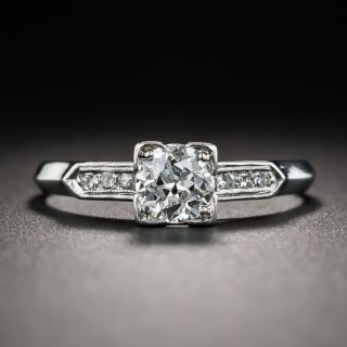Mid-Century .45 Carat Diamond Platinum Engagement Ring