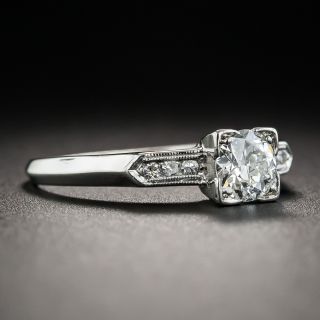 Mid-Century .45 Carat Diamond Platinum Engagement Ring