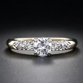 Mid-Century .48 Carat Diamond Engagement Ring
