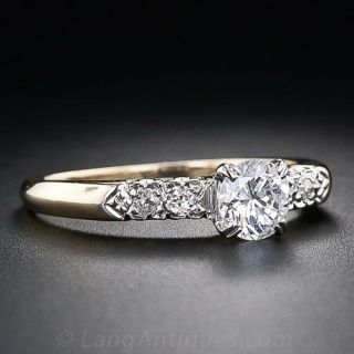 Mid-Century .48 Carat Diamond Engagement Ring
