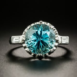 Mid-Century 5.00 Carat Zircon and Diamond Ring - 2