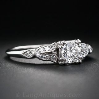 Mid-Century .50 Carat Diamond Engagement Ring